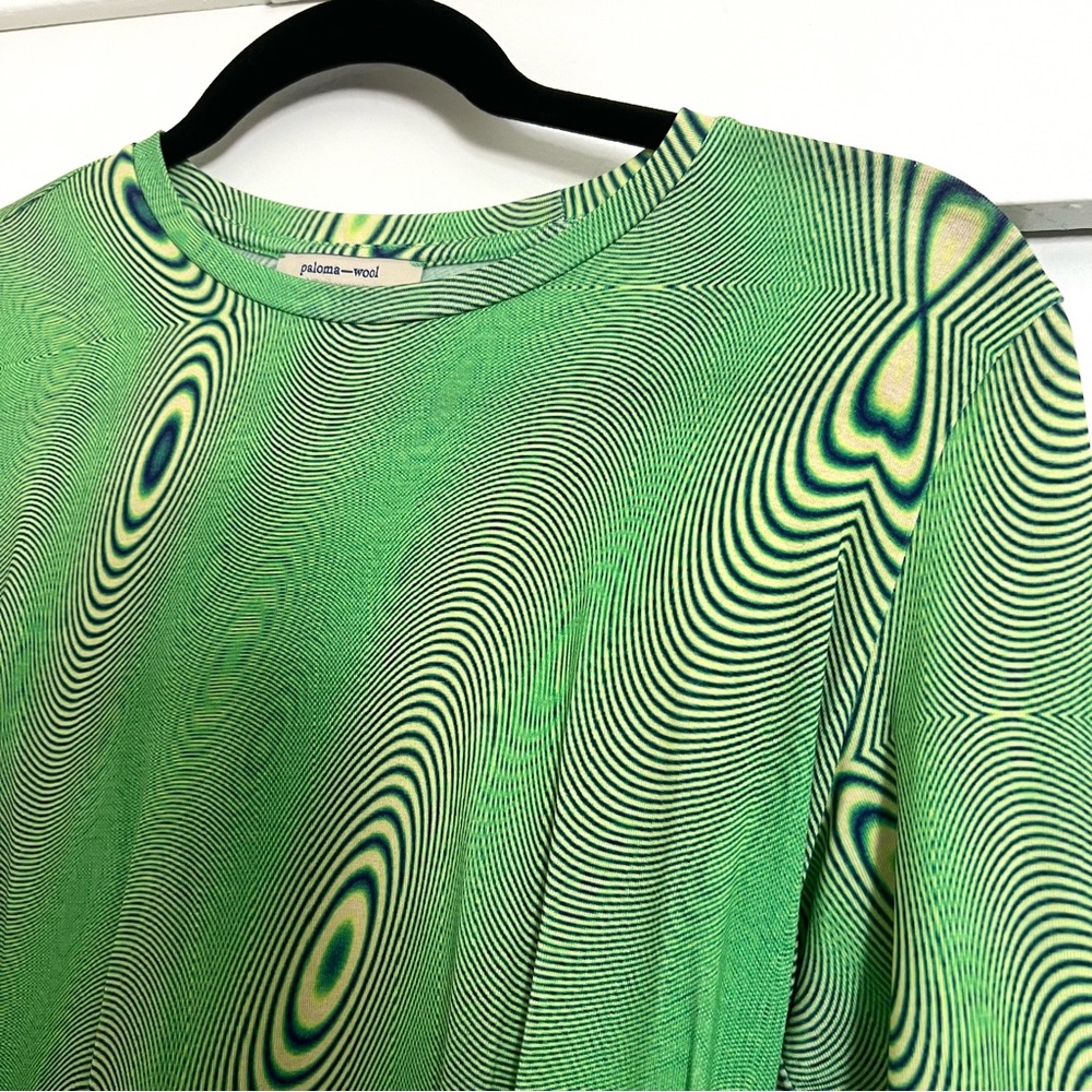 Paloma Wool Ondas T Shirt Size L Long Sleeve Trippy Psychadelic graphic